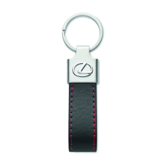 Metallinen avaimenperä omalla logolla sinkkiseos ja PU nahka kapea2